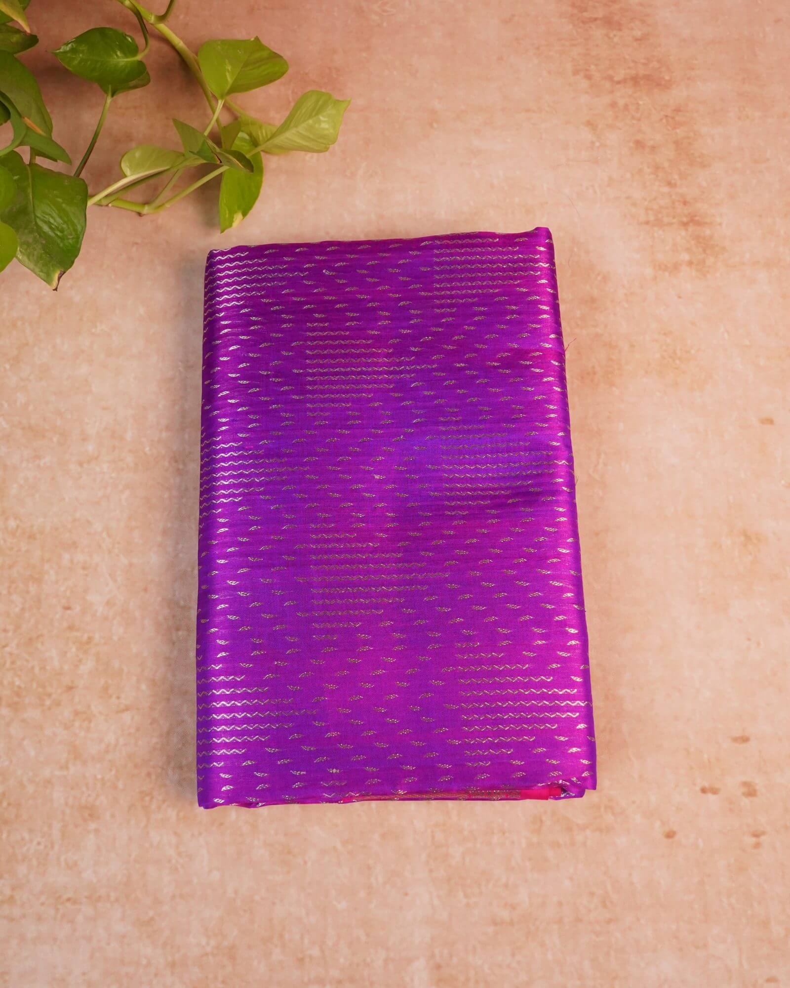 Venkatagiri Pattu Saree – Purple with Hot Pink Border