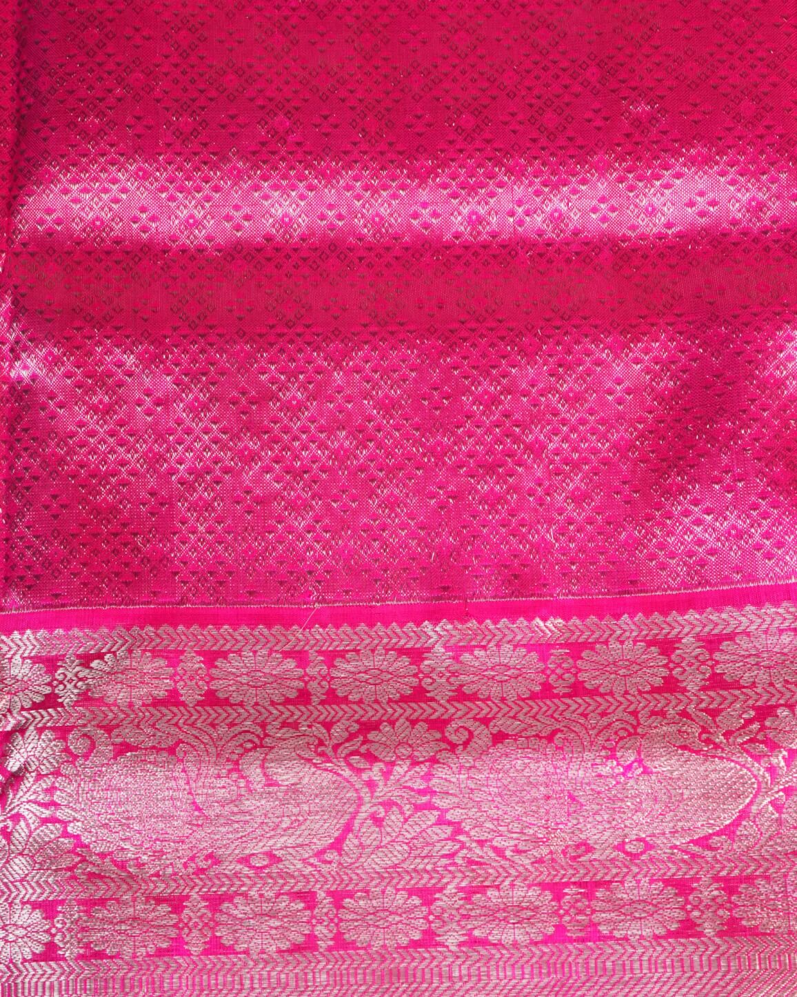 Venkatagiri Pattu Saree – Purple with Hot Pink Border