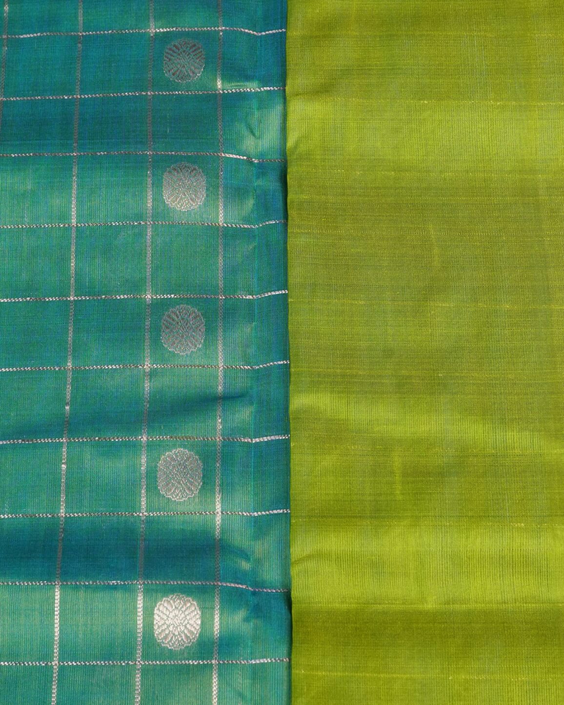 Venkatagiri Pattu Saree – Green with Lime Border