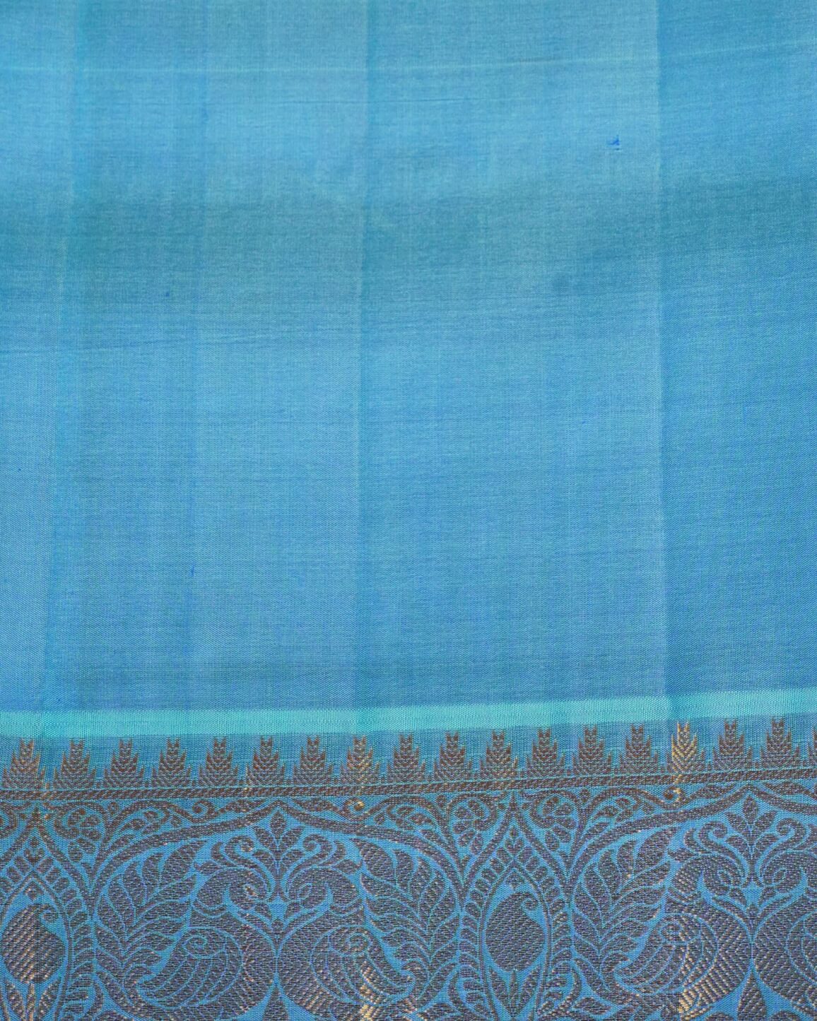 Venkatagiri Pattu Saree – Royal Blue with Peacock Border
