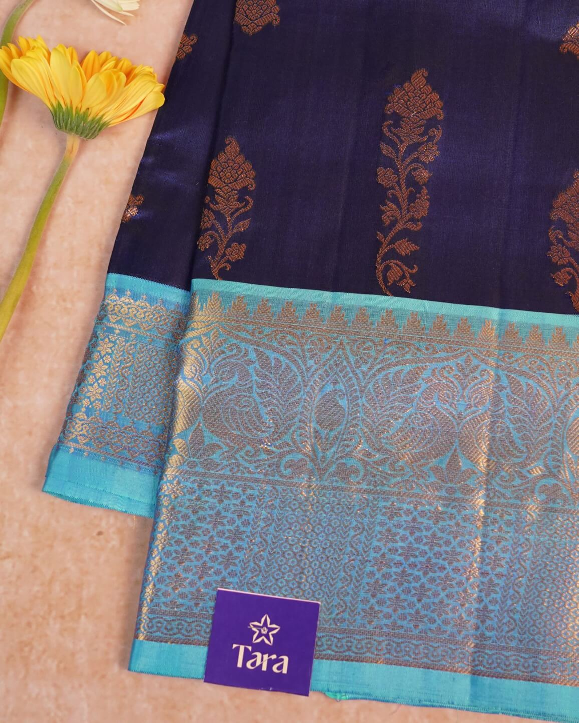 Venkatagiri Pattu Saree – Royal Blue with Peacock Border