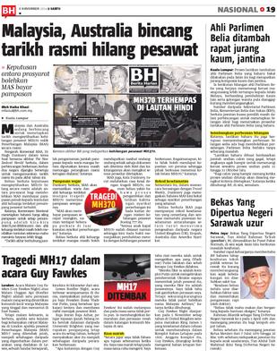 Tarikh mh370 hilang