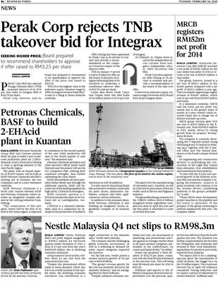 Petronas Chemicals, BASF to build 2-EHAcid plant in Kuantan  KLiK