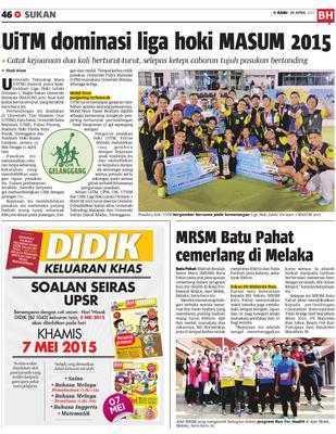 MRSM Batu Pahat cemerlang di Melaka  KLiK