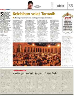 Kelebihan Solat Tarawih Klik