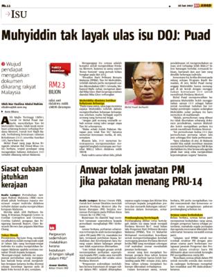 Anwar Tolak Jawatan Pm Jika Pakatan Menang Pru 14 Klik