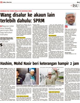 Wang Disalur Ke Akaun Lain Terlebih Dahulu Sprm Klik