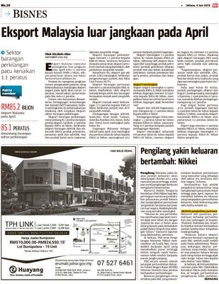 Eksport Malaysia luar jangkaan pada April  KLiK