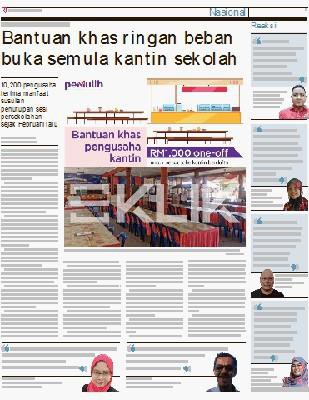 Bantuan Khas Ringan Beban Buka Semula Kantin Sekolah Klik