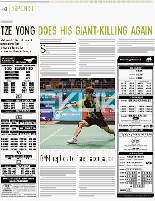 Tze Yong up to giant-killing act again