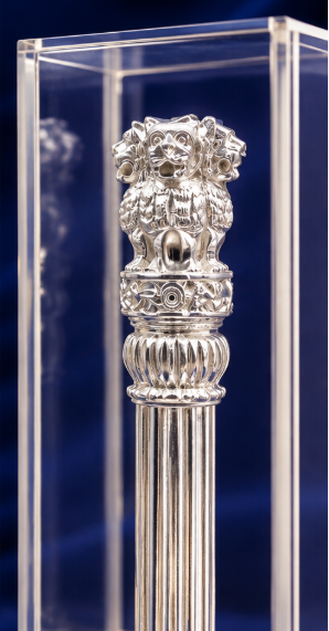 Ashokan Pillar — silver filigree collectible, handmade in Cuttack, Odisha