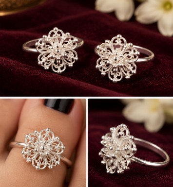 Toe Ring — silver filigree, handmade in Cuttack, Odisha