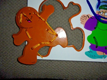 Lace Trace n Play Gingerbread Man Preschool Lacing Toy