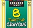 Sargent Art Twist-Up Crayons - Set of 8, Assorted