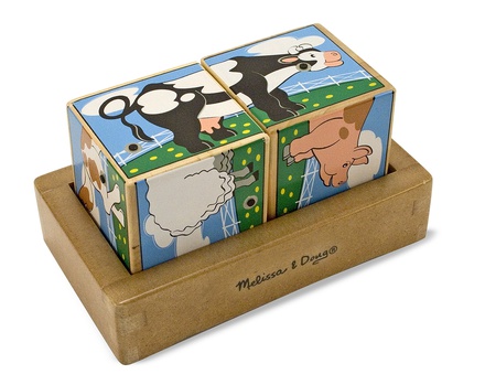 Farm Sounds - 2pc Block Children's Puzzle By Melissa & Doug