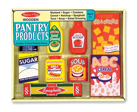 MELISSA & DOUG PANTRY FOOD SET - WOODEN PLAY FOOD