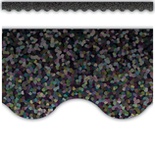 Black Sparkle Scalloped Border Trim