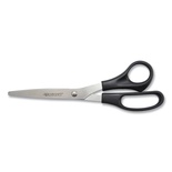 Stainless Steel Shears, 8" Long, 3.5" Cut Length, Black Straight Handle