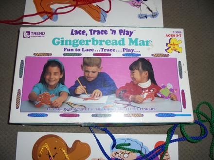 Lace Trace n Play Gingerbread Man Preschool Lacing Toy