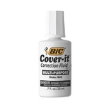 BIC Cover-It Correction Fluid, 20 Milliliter Bottle, White, 1/Each