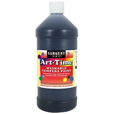 SARGENT ART ART-TIME WASHABLE TEMPERA PAINT BLACK 32OZ