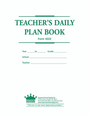 Teachers Daily Plan Book (4222)