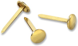 Brass-plated paper hook, 50 hooks per box, Brass