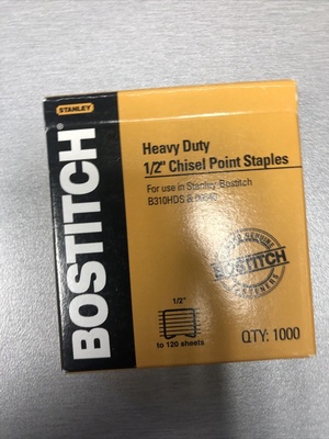 Bostitch Heavy-Duty Premium Staples 1/2" Leg Length 1000/Box SB35121M