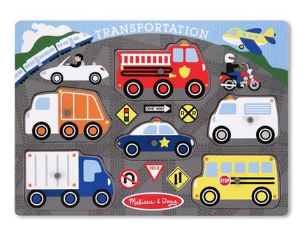 Transportation - 6pc Wooden Peg Puzzle by Melissa & Doug