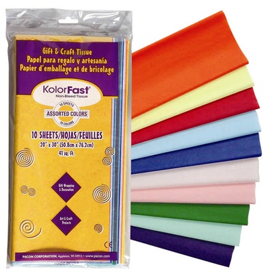 Spectra Kolorfast Tissue - 20'' x 30'', Assorted, 10 Sheets