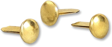 Brass-plated paper hook, 50 hooks per box, Brass