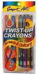 Sargent Art Twist-Up Crayons - Set of 8, Assorted