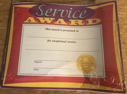 SERVICE AWARD CERTIFICATE