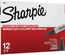 Sharpie 38201 Permanent Markers, Chisel Tip, Black, 12 Units