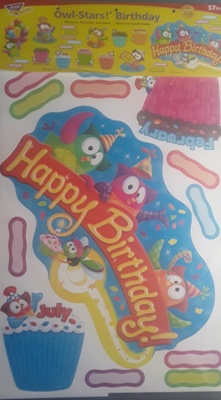 OWL-STARS BIRTHDAY BULLETIN BOARD SET