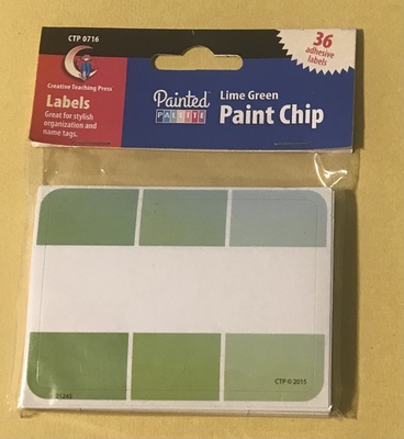 LIME GREEN PAINT CHIP LABELS