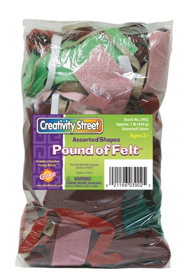 Felt Pack - Multi-Colored Assorted Sizes & Shapes -1lb