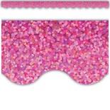 Pink Sparkle Scalloped Border Trim