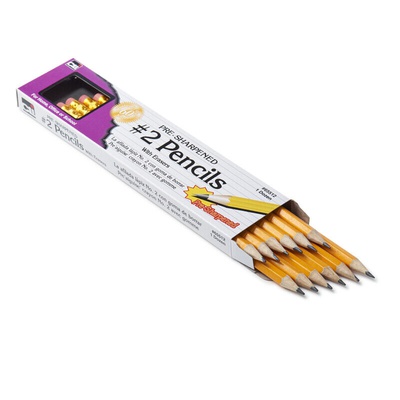 Charles Leonard Pencil, #2, Yellow with Eraser, 12/Box (65500)