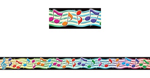 Musical Notes Straight Border Trim, 35 Feet