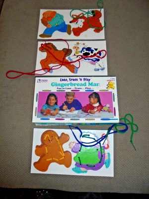 Lace Trace n Play Gingerbread Man Preschool Lacing Toy