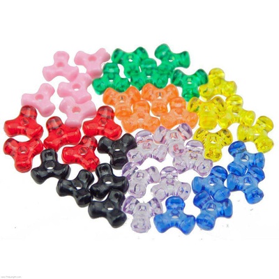 100 Transparent Tri-beads – Multi Colored