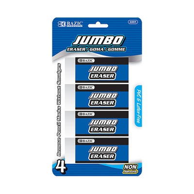 BAZIC Jumbo Eraser (4/Pack)