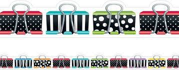 Bold Bright Binder Clips Border - CTP8348