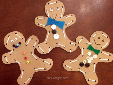 Lace Trace n Play Gingerbread Man Preschool Lacing Toy