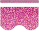Pink Sparkle Scalloped Border Trim