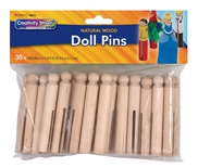 CREATIVITY STREET® DOLL PINS 3-3/4" X 1/2" NATURAL 30 PIECES