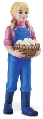 Farmer Nicole with Eggs ~ Safari Ltd # 820329 ~ farm worker rancher, play people