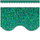 Green Sparkle Scalloped Border Trim