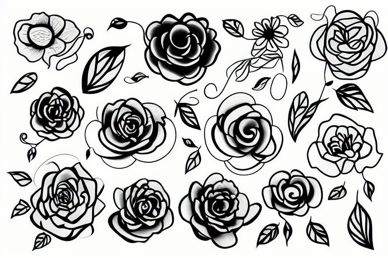 thin line flower light pretty tattoo idea